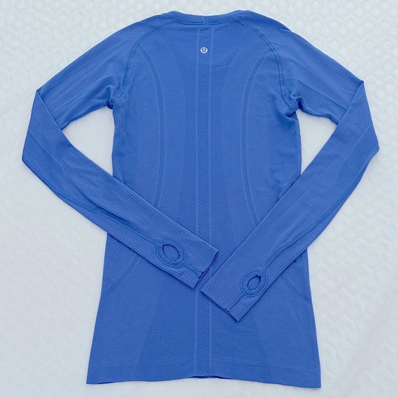 Lululemon Blue Long Sleeve Swiftly Tech Shirt Hip Length Women’s Size 4 - Picture 4 of 5